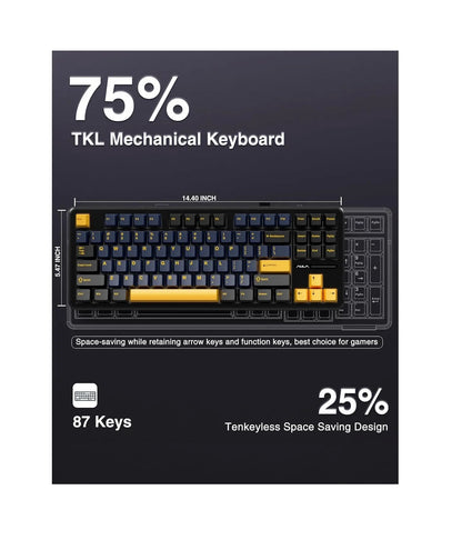 Teclado Mecanido Inalambrico 2.4hz Bt 80% Tkl Jedel Wkl-102