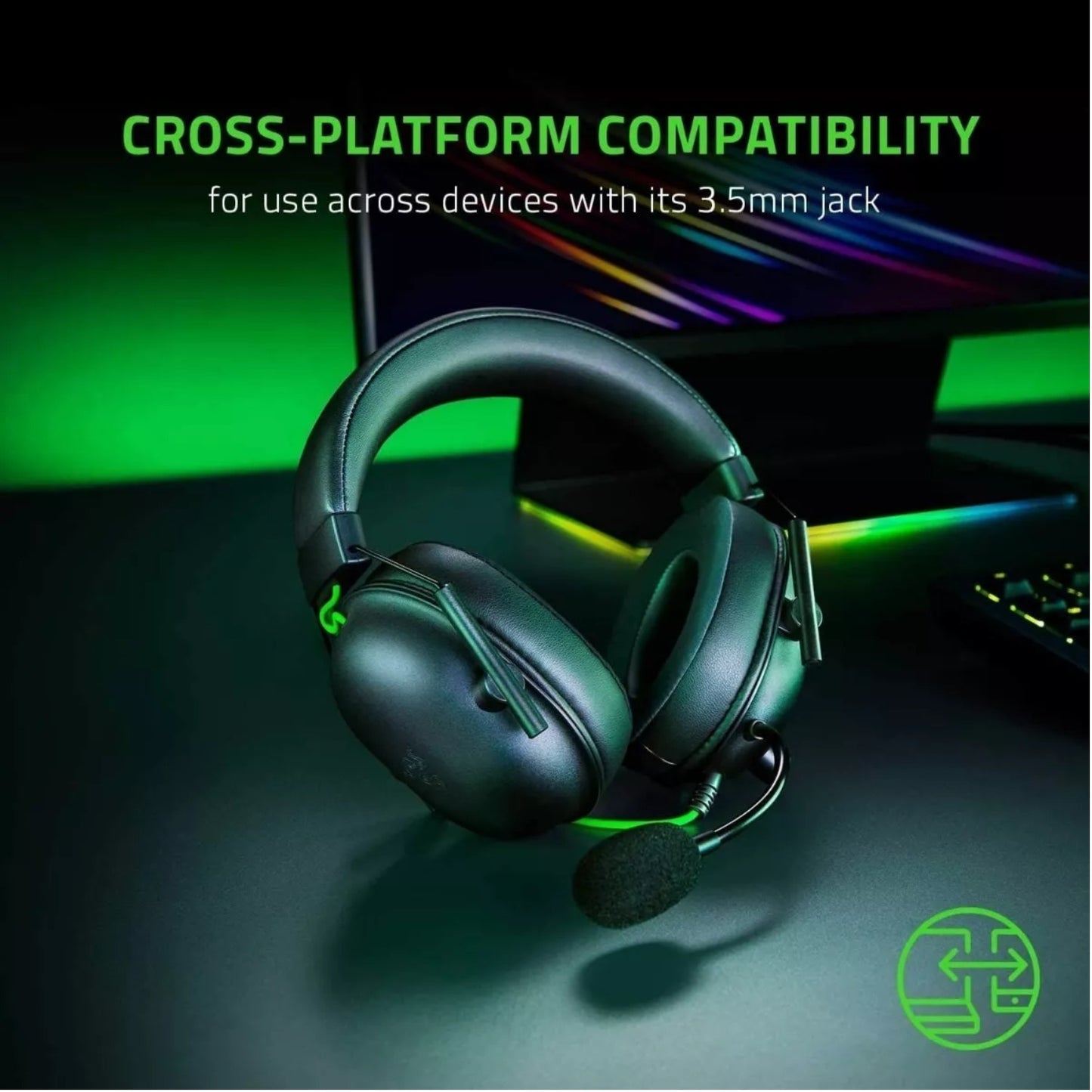 Diadema Gamer Jack 3.5mm Razer Blackshark V2 X Plug 3.5 7.1