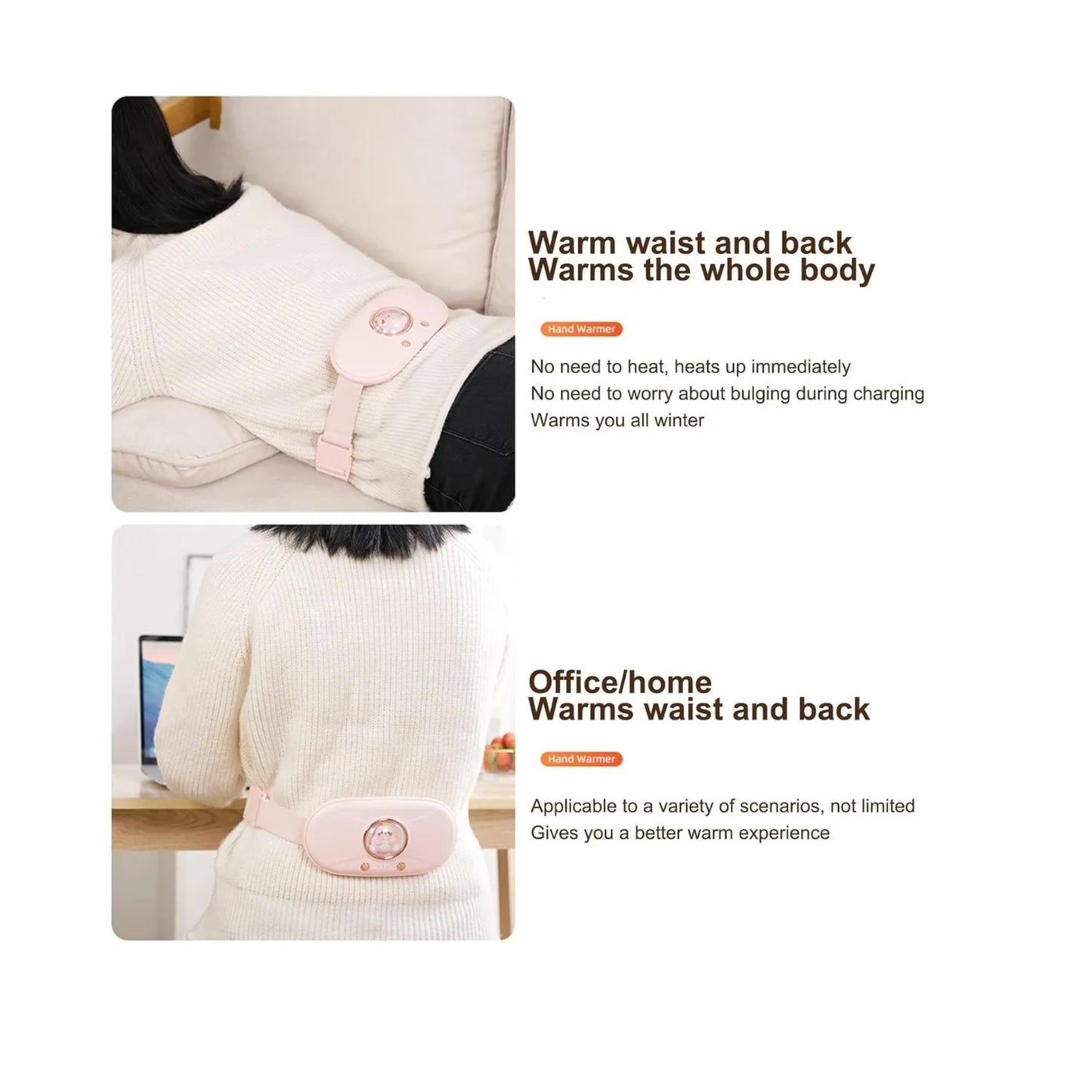 Cinturon Correa Almohadilla Termica Colicos Menstrual Vibra Color Ocre