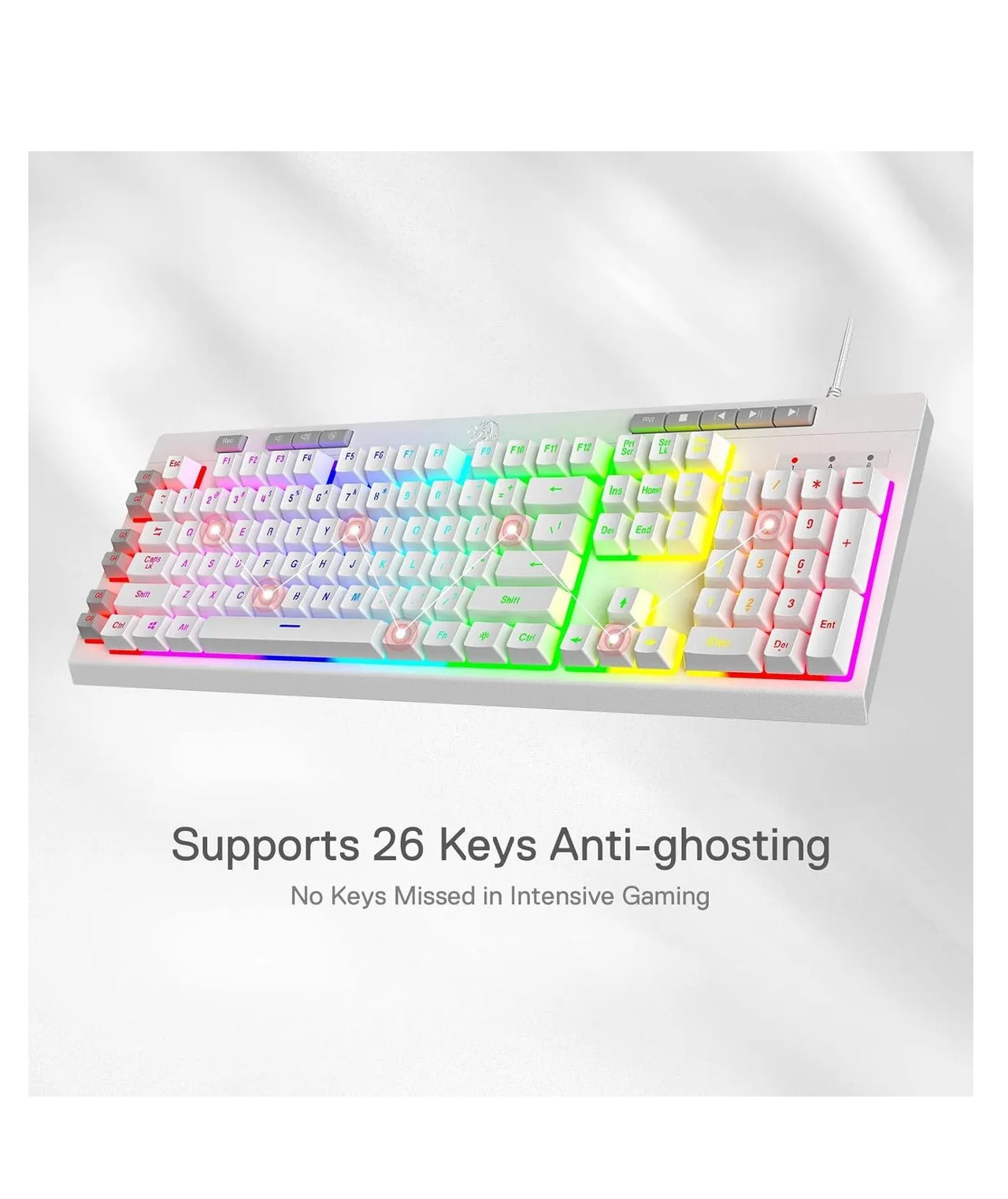 Teclado Gamer Rgb Descansamuñecas Multimedia Redragon Shiva