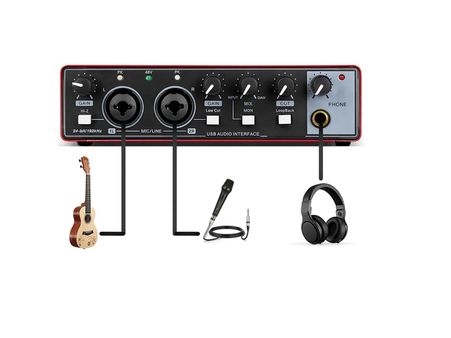 Tarjeta De Sonido Dos Canales Depusheng Md22 | Phantom +48v