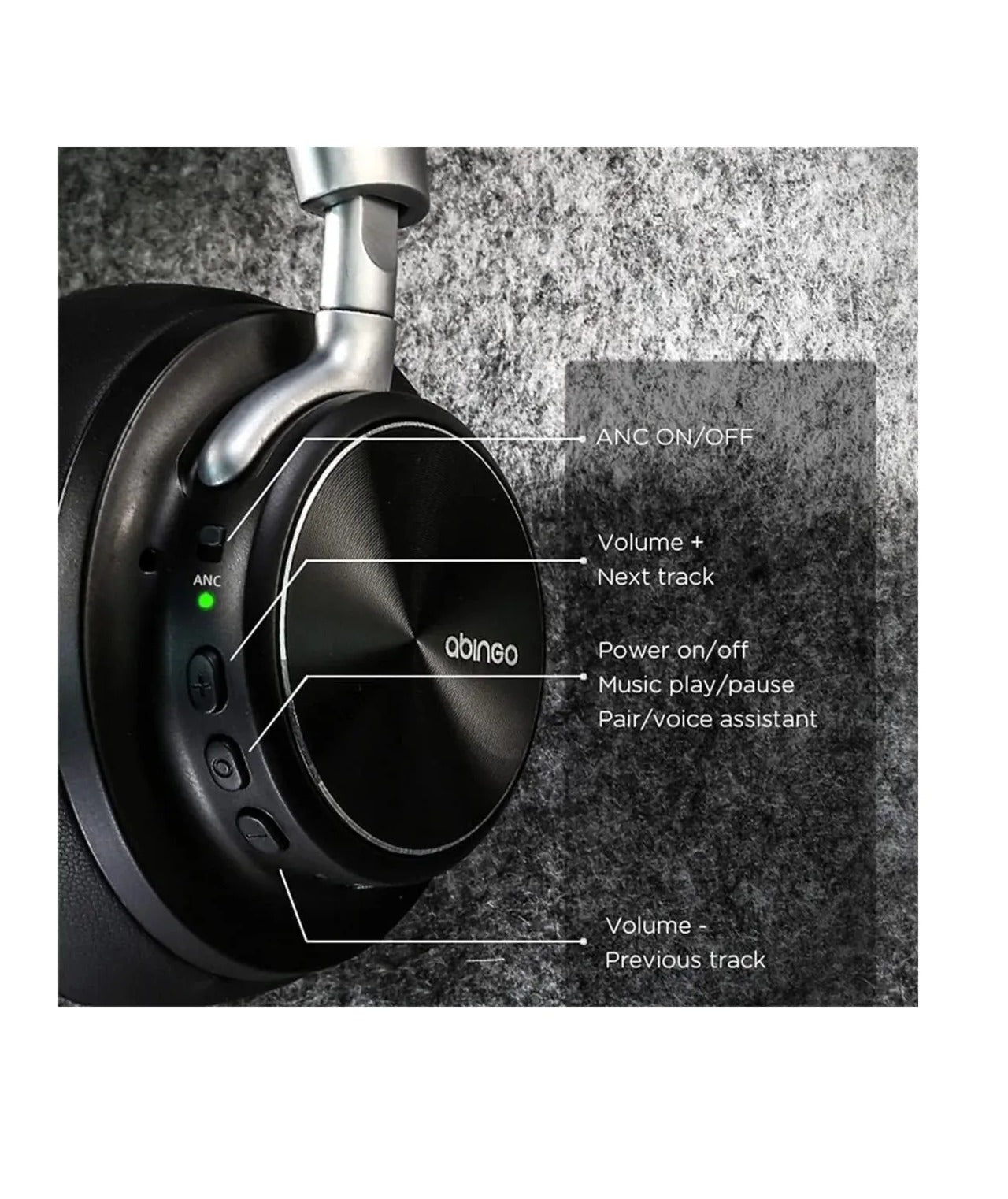 Audifonos Diadema Bluetooth Con Anc Abingo Bt20nc Pro 16 Hrs