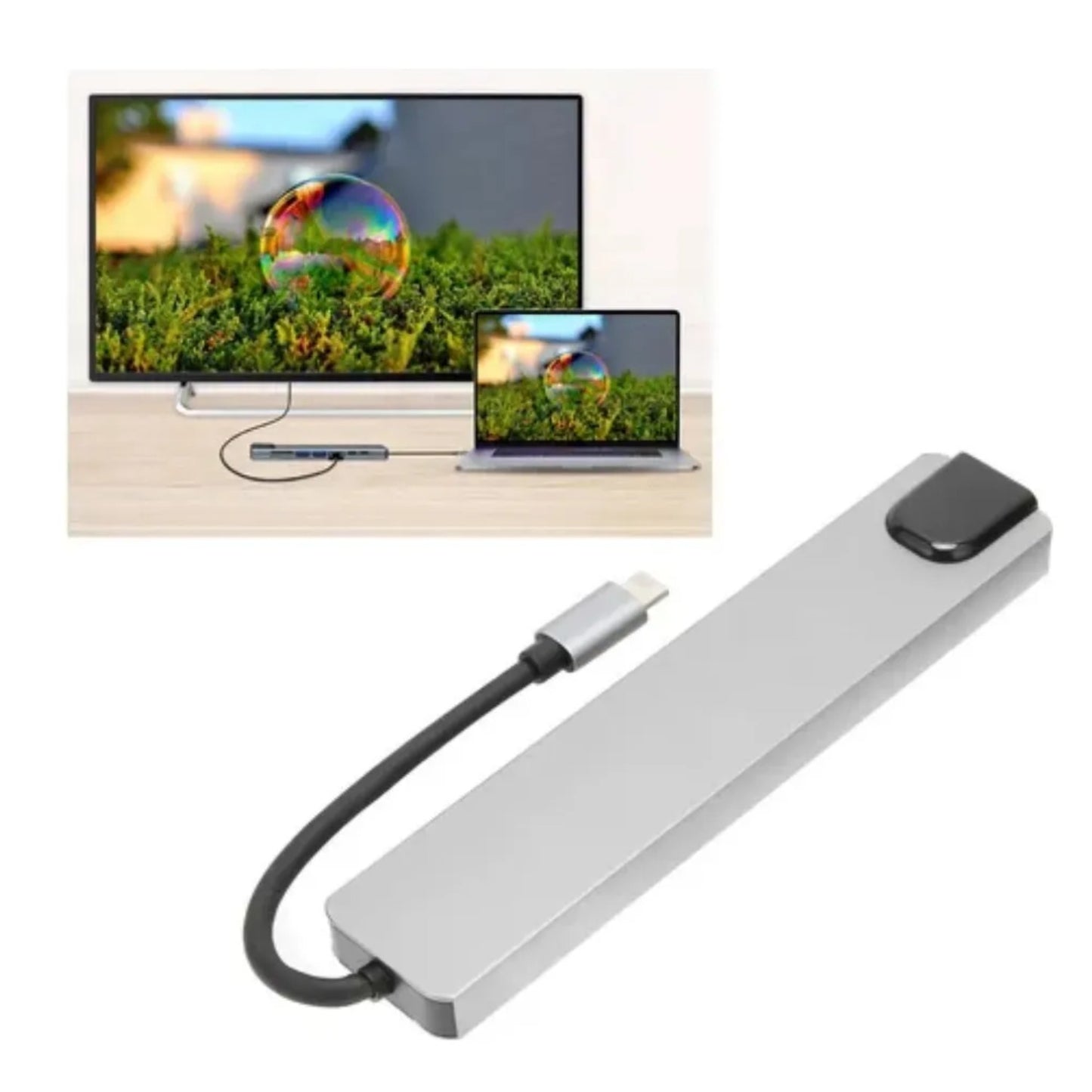 Hub Tipo C Multipuertos 8 En 1 Tf/sd, Usb, Hdmi,rj45