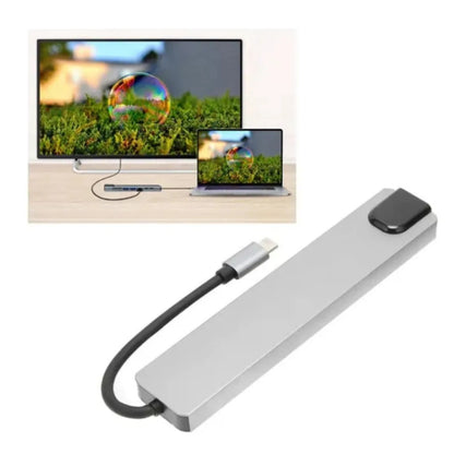 Hub Tipo C Multipuertos 8 En 1 Tf/sd, Usb, Hdmi,rj45