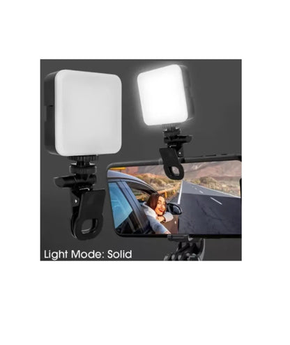 Mini Led Selfie Portátil Clip De Anillo Flash De Relleno Color Negro