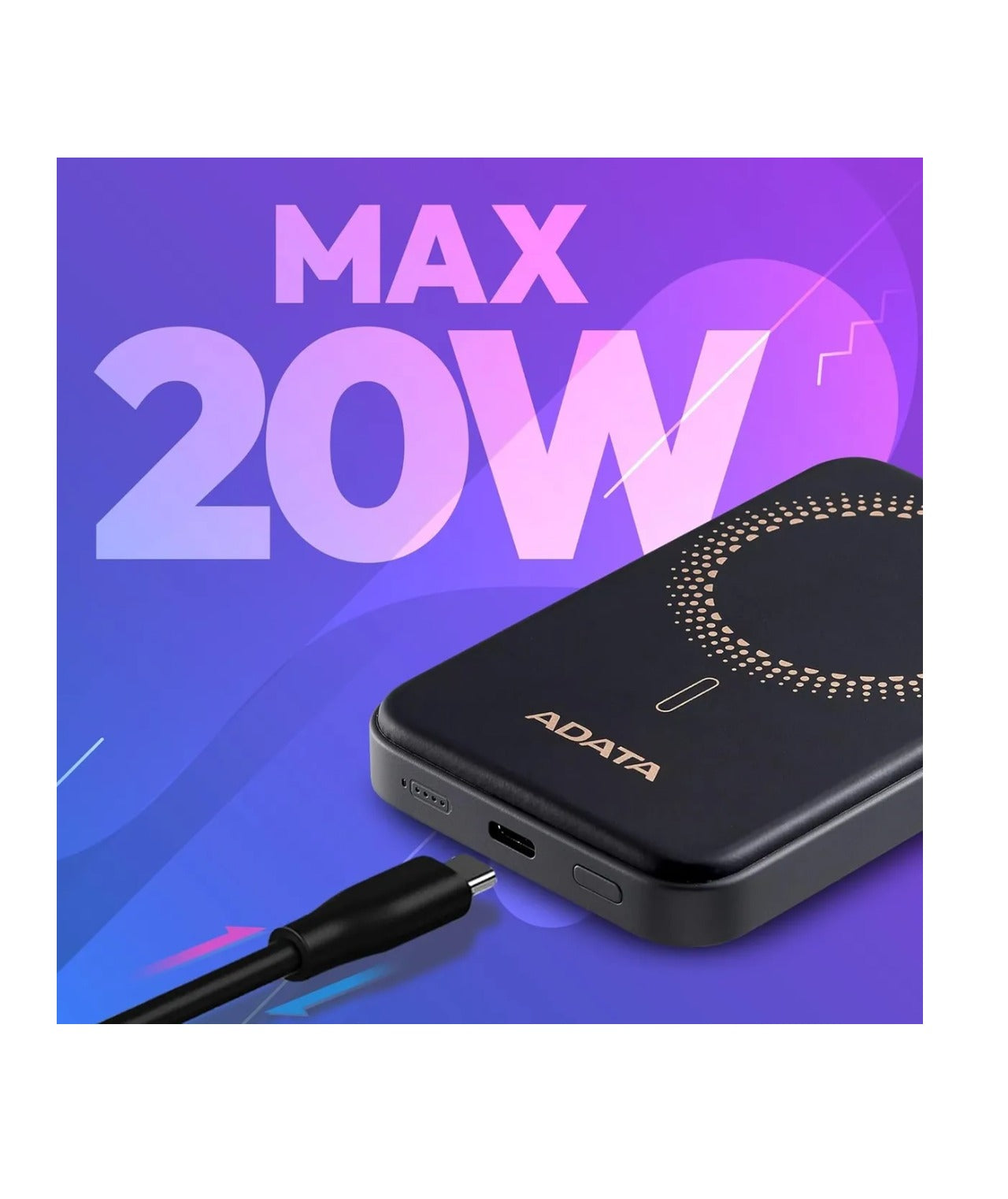Powerbank Inalambrica Magnetica 10000 Mah Carga 20w Adata