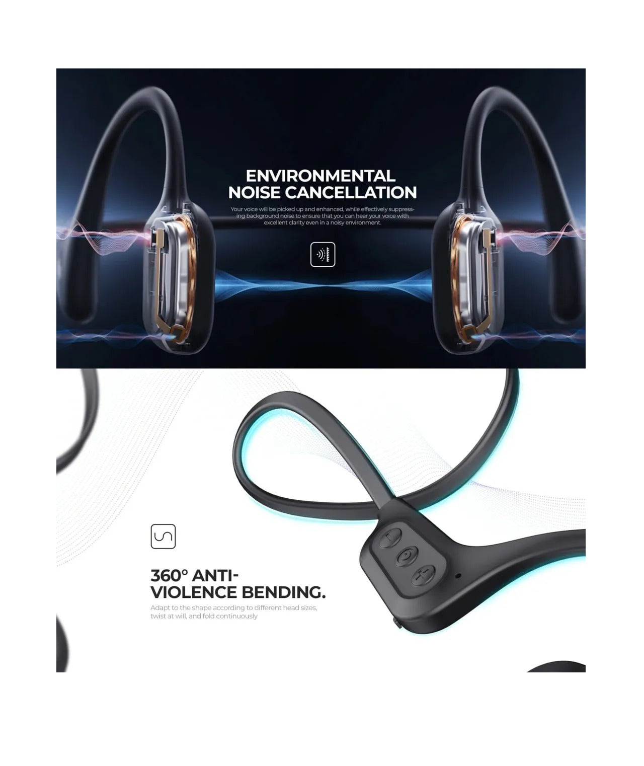 Audífonos De Conducción Osea Bluetooth 5.3 Ipx5 Havit E531bt