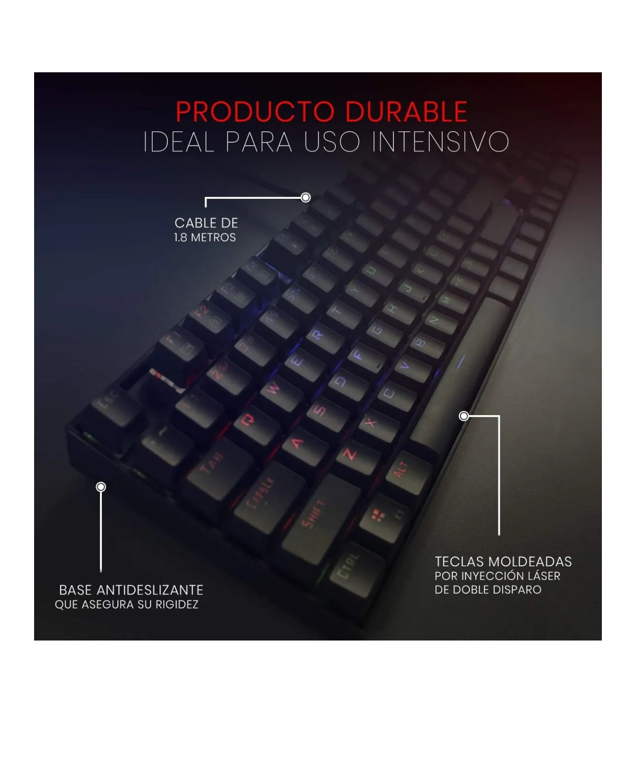 Teclado Mecanico Rgb 100% Red Switch Redragon Mitria K551 Es