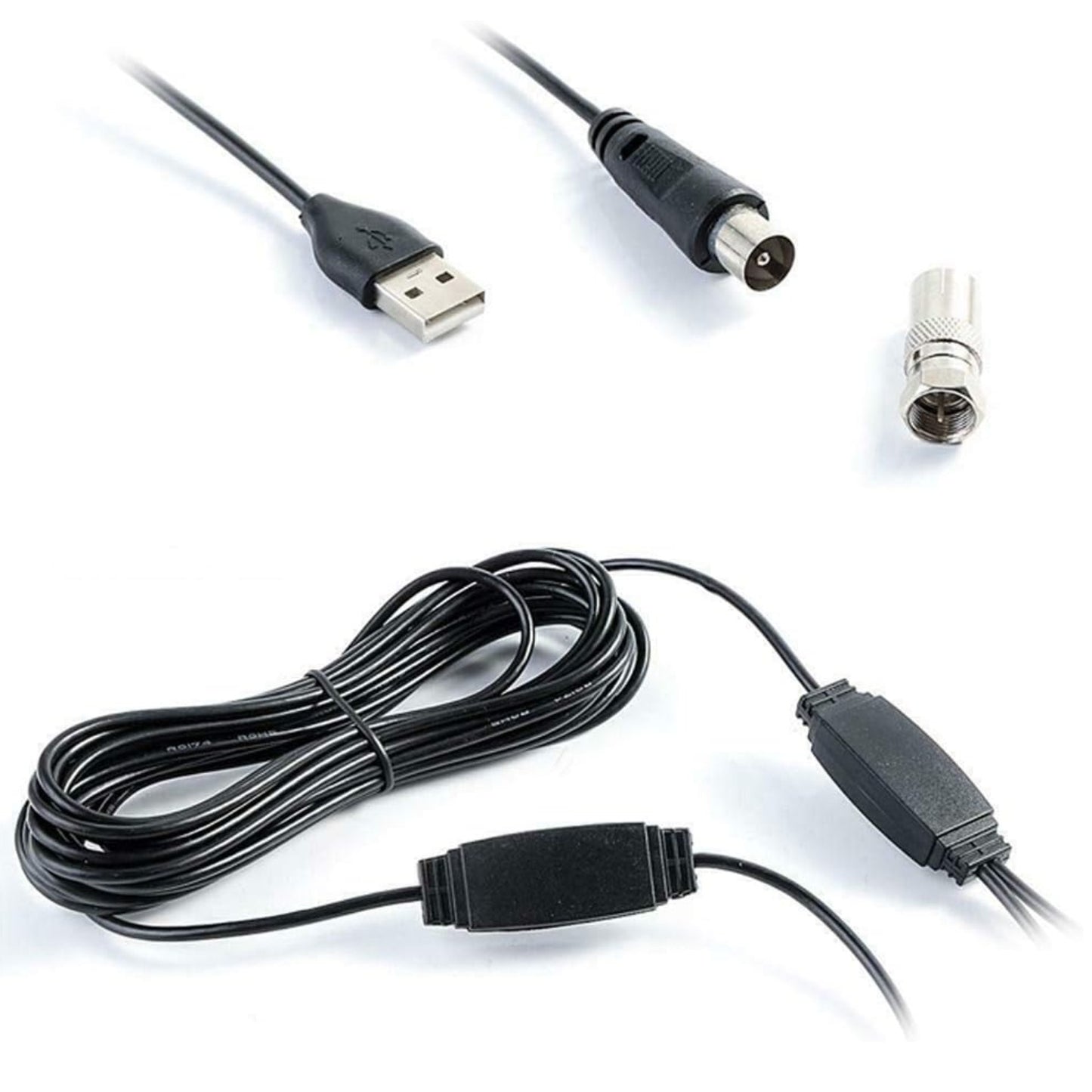 Antena Tdt Coaxial Usb De Alta Amplitud 100km De Cobertura