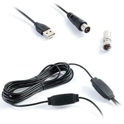 Antena Tdt Coaxial Usb De Alta Amplitud 100km De Cobertura