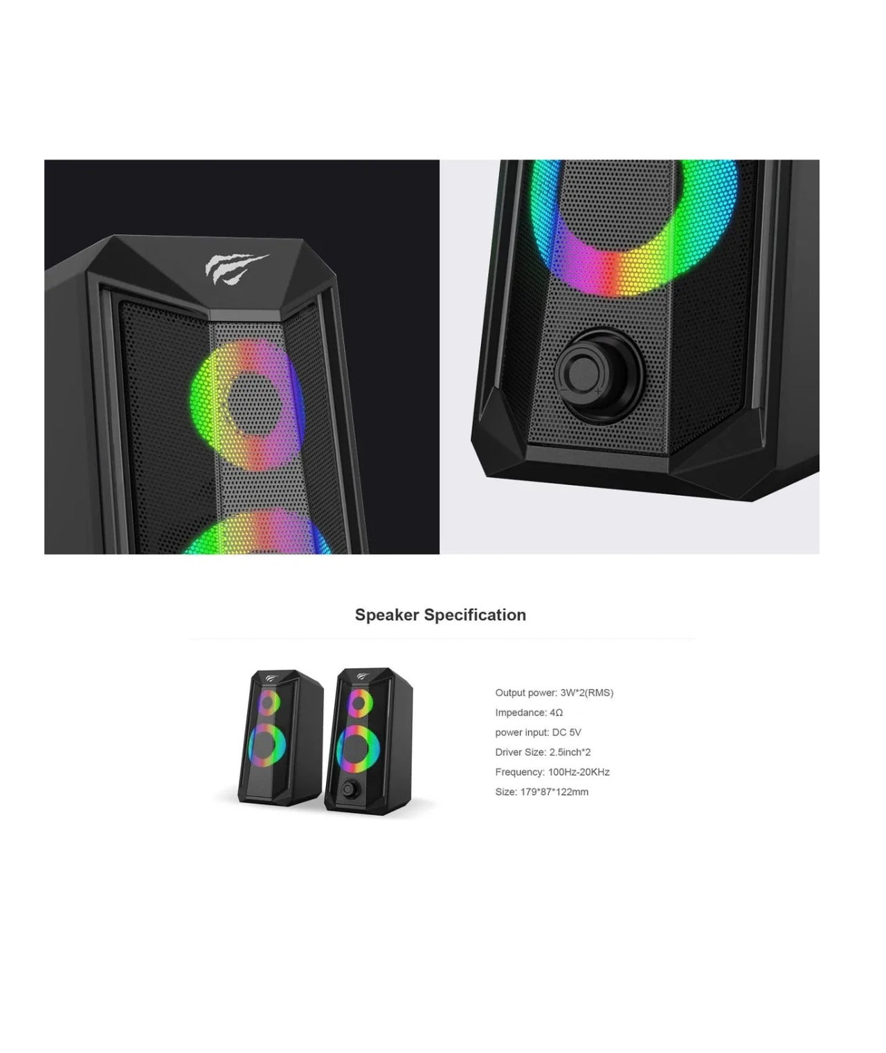 Parlantes Altavoces 2.0 Para Pc / Portatil Rgb Havit Sk-202