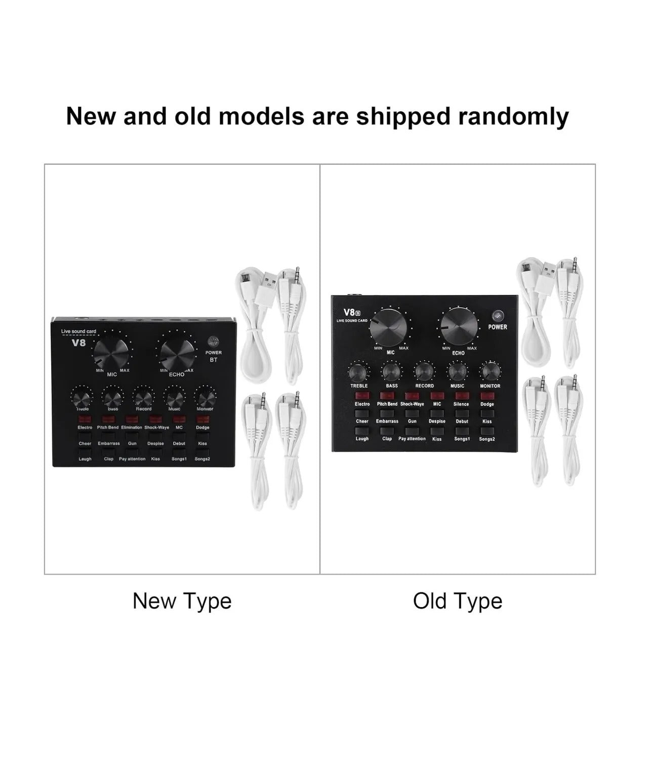 Interfaz De Audio Mixer Card Bluetooth Live Sound Card V8