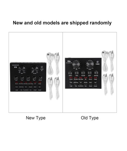 Interfaz De Audio Mixer Card Bluetooth Live Sound Card V8