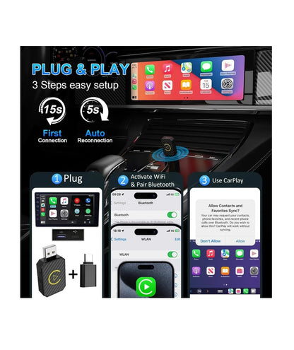 Mini Adaptador Inalámbrico Carplay Para iPhone Carro Android