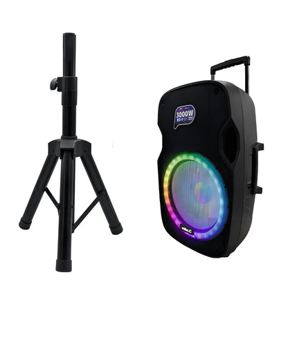 Parlante Cabina Inalámbrica Unitec 3000w + Tripode Y Mic 12p