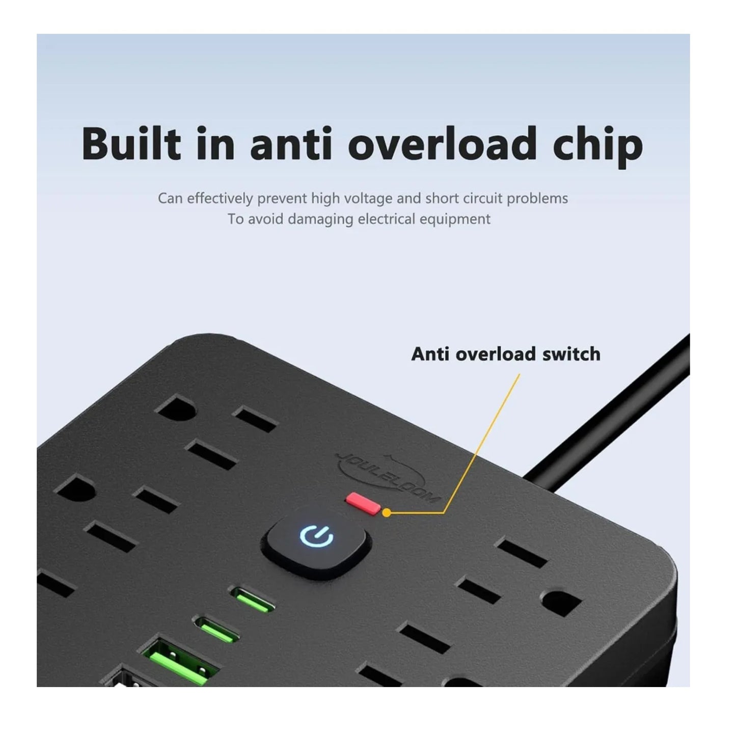 Multitoma 17 En 1 Americano 11 Tomas 4 Usb 2.1 A 2usb Tipo C