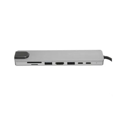 Hub Tipo C Multipuertos 8 En 1 Tf/sd, Usb, Hdmi,rj45