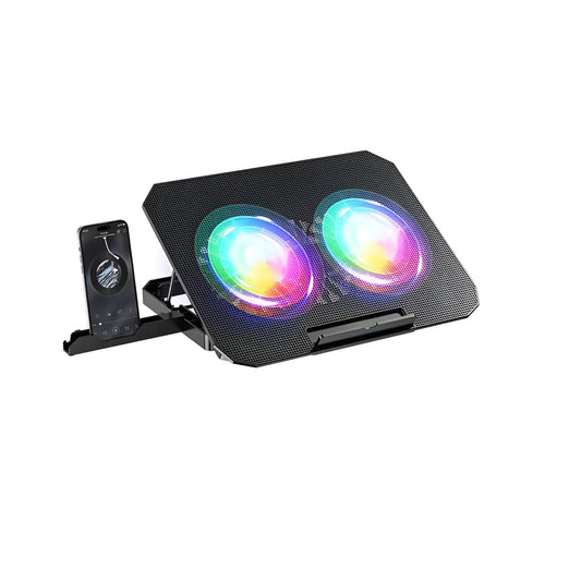 Base Soporte Refrigerante Portatil 2 Fans Gamer Rgb Jyr 020