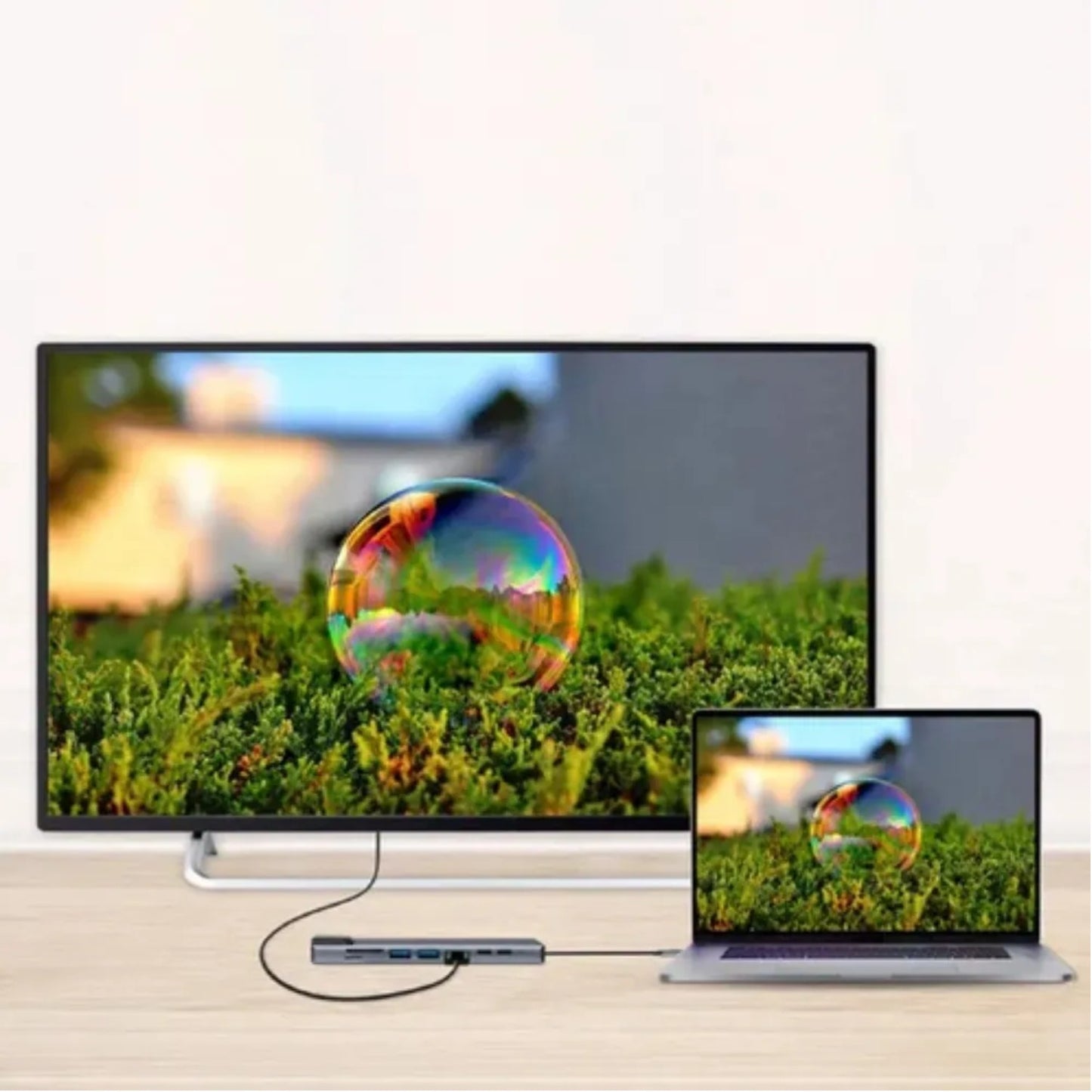 Hub Tipo C Multipuertos 8 En 1 Tf/sd, Usb, Hdmi,rj45