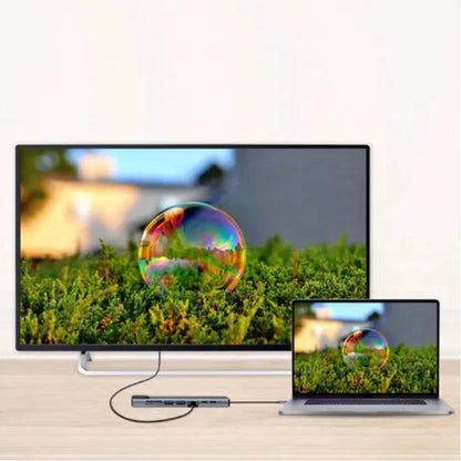 Hub Tipo C Multipuertos 8 En 1 Tf/sd, Usb, Hdmi,rj45