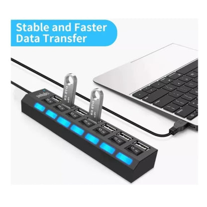 Hub Multipuerto Usb De 7 Puertos Alta Velocidad Con Switchs
