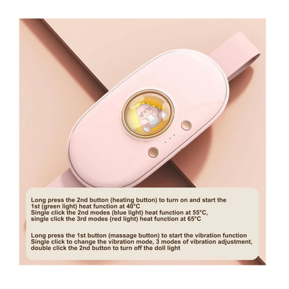 Cinturon Correa Almohadilla Termica Colicos Menstrual Vibra Color Ocre