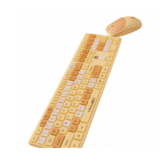 Kit Teclado Y Mouse Inalámbrico 2.4 Bluetooth Mikuso 78 Keys AMARILLO