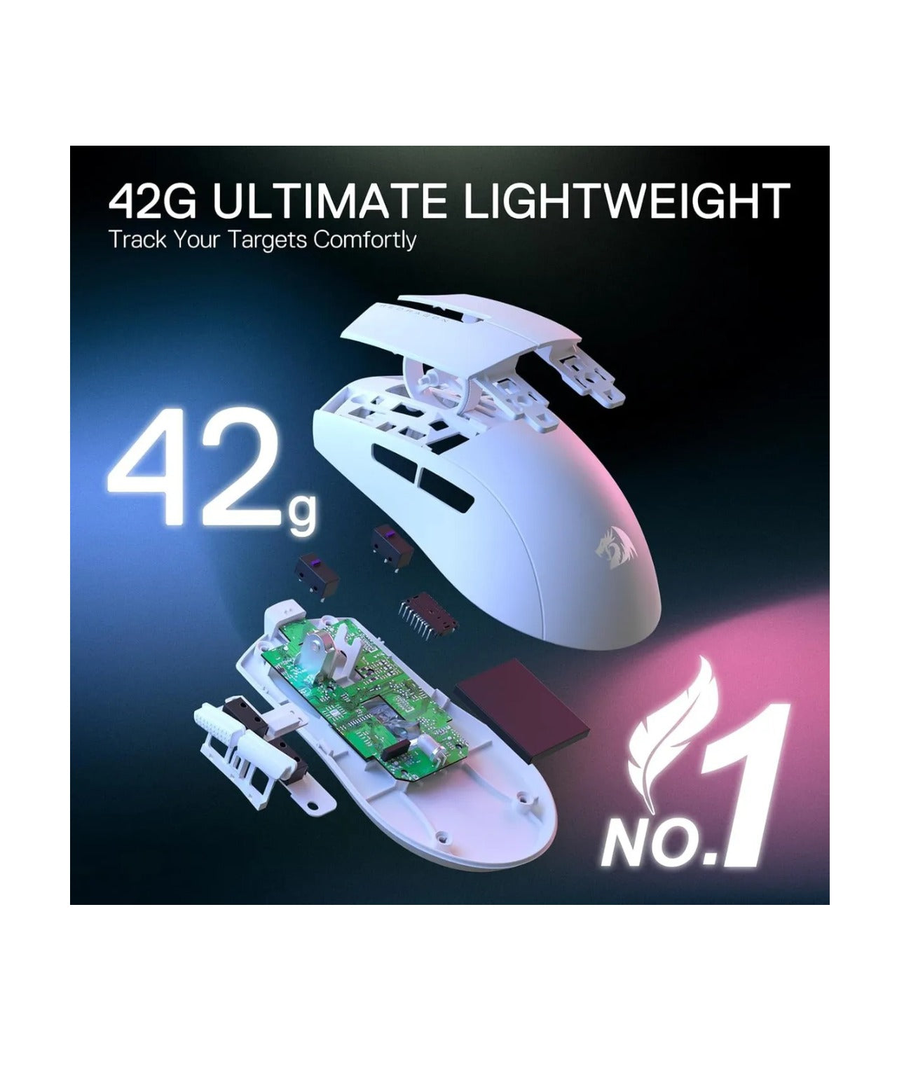 Mouse Raton Gamer 1k Hz 12400dpi Redragon K1ng 1k M724 | 42g