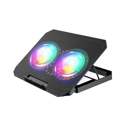 Base Soporte Refrigerante Portatil 2 Fans Gamer Rgb Jyr 020