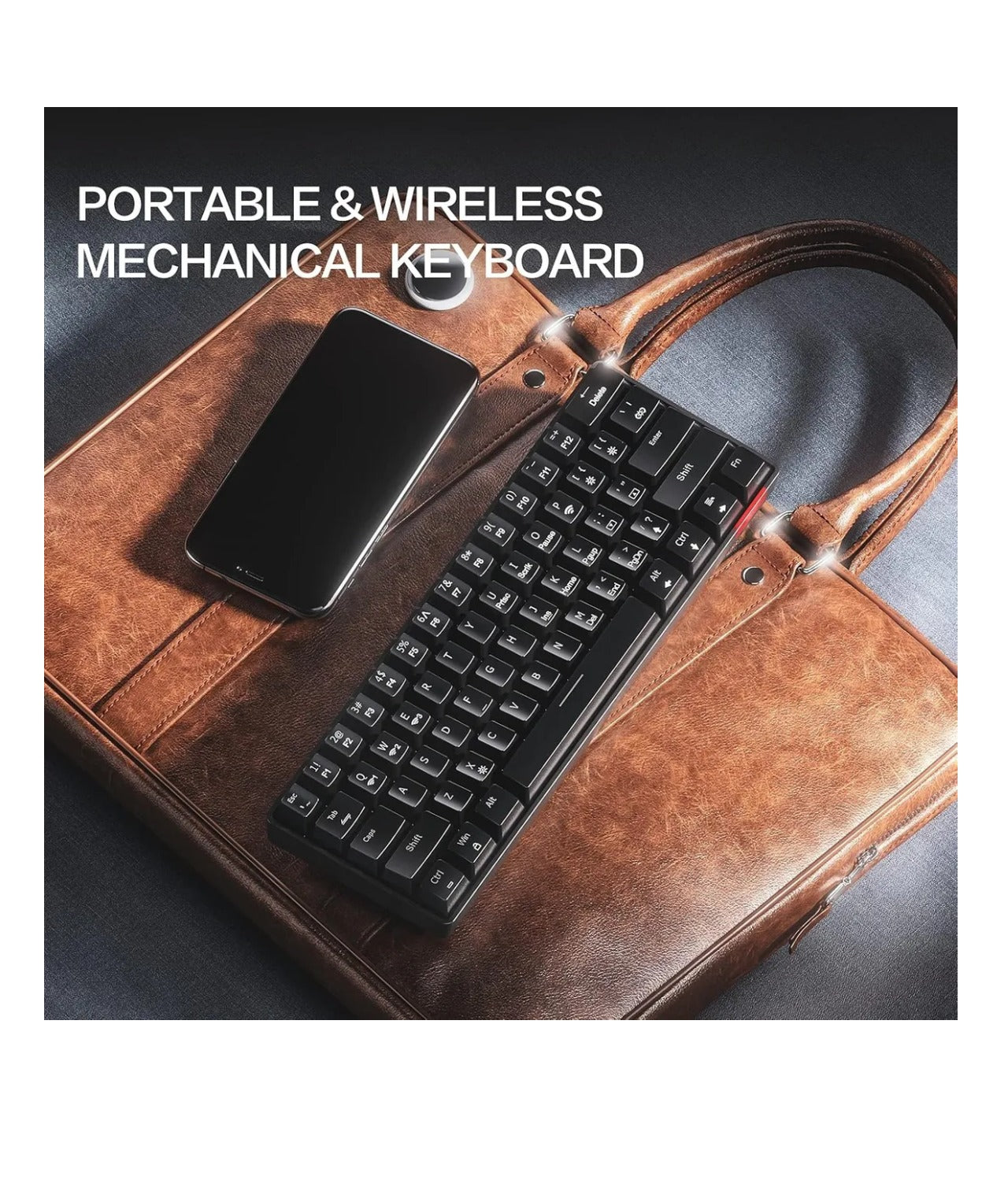 Teclado Mecanico Gamer 60% Switch Azul Rainbow K61 Cableless