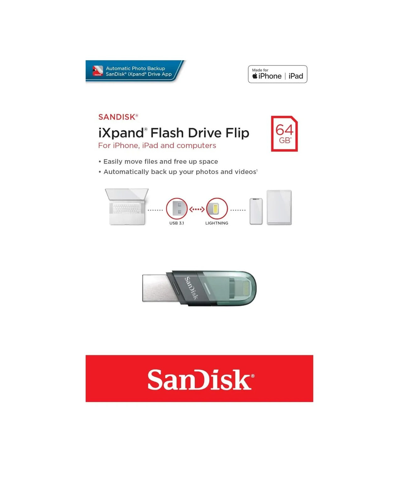 Memoria Usb Sandisk Ixpand Mini 32gb 3.0 Doble Puerto | 4k