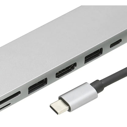 Hub Tipo C Multipuertos 8 En 1 Tf/sd, Usb, Hdmi,rj45