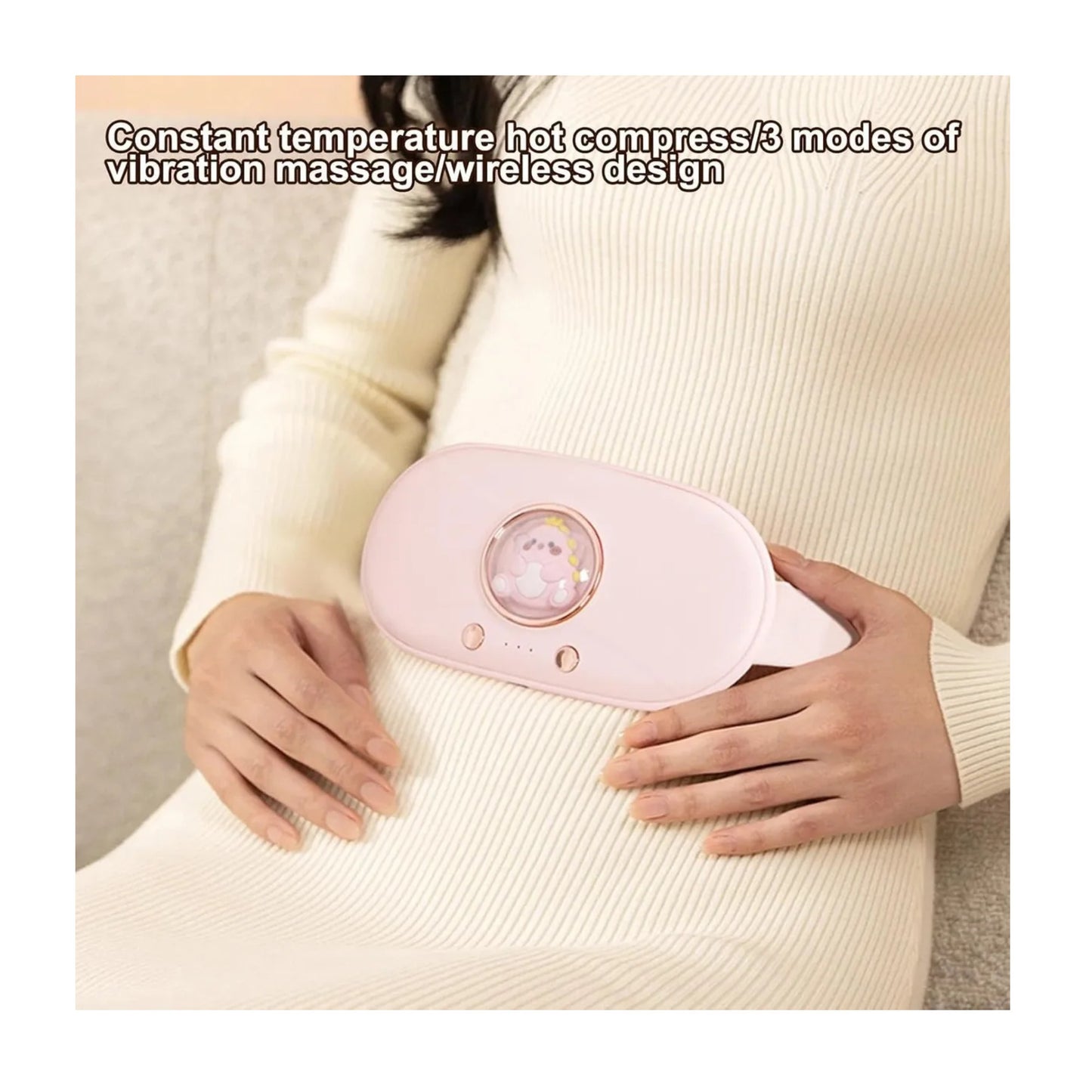 Cinturon Correa Almohadilla Termica Colicos Menstrual Vibra Color Ocre