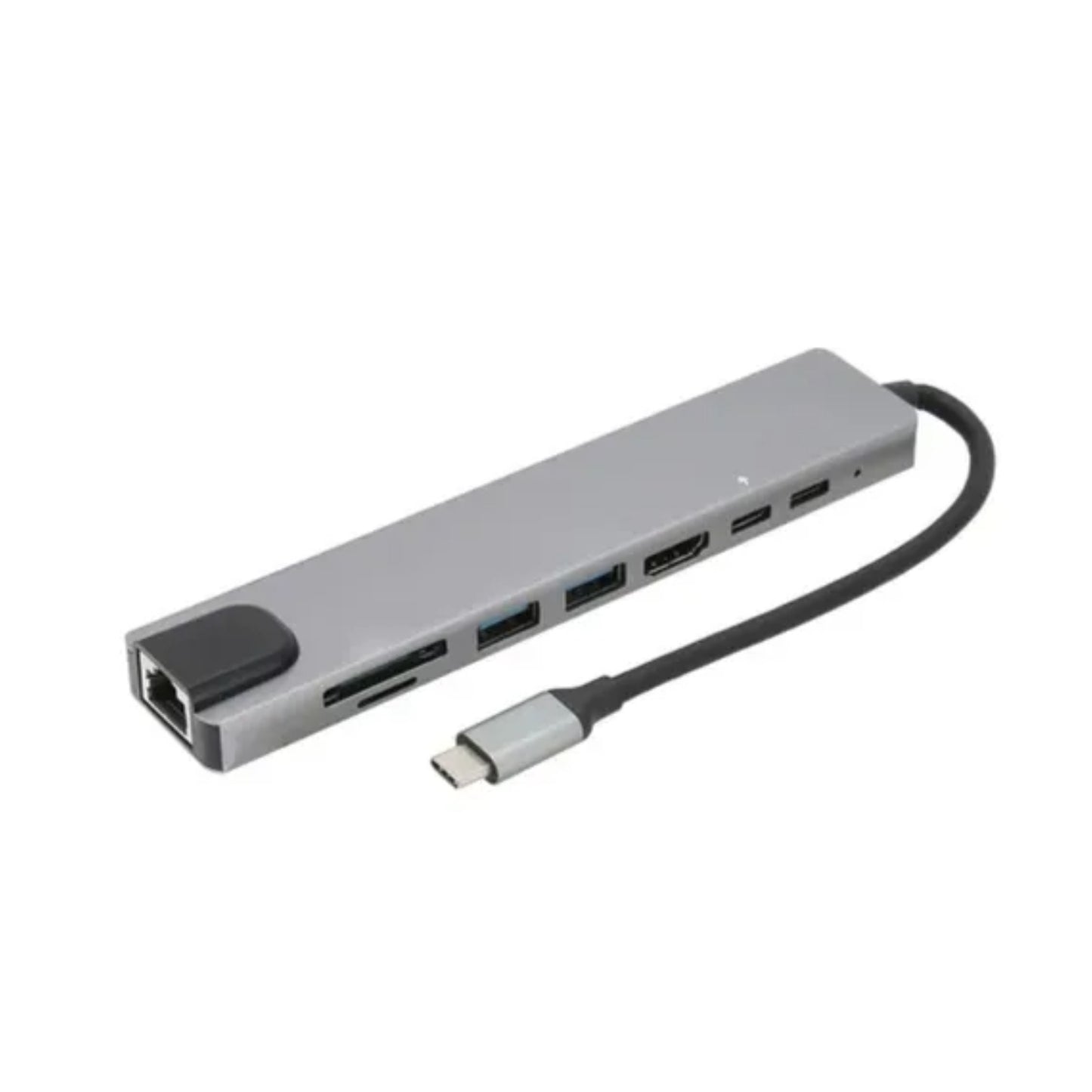 Hub Tipo C Multipuertos 8 En 1 Tf/sd, Usb, Hdmi,rj45