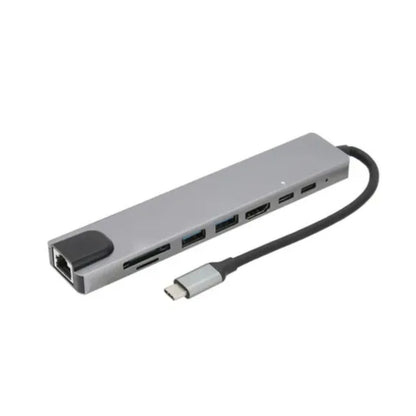 Hub Tipo C Multipuertos 8 En 1 Tf/sd, Usb, Hdmi,rj45