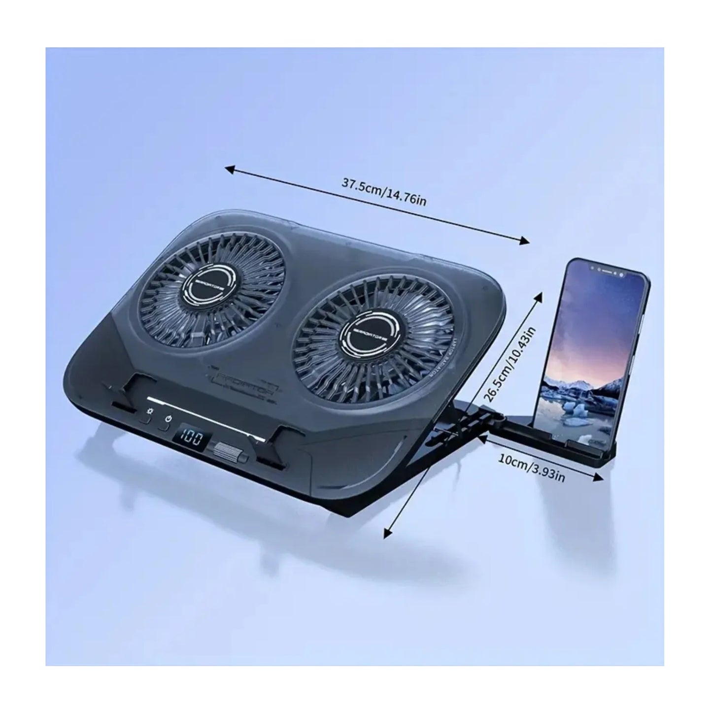 Base Soporte Refrigerante Portatil Rgb Jyr022 Placa De Cobre