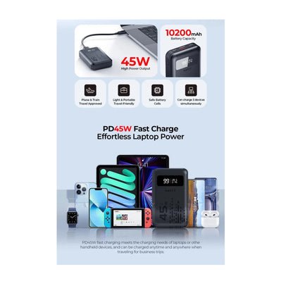 Powerbank Cargador Para Celular Portatil 10200 Mah 45w Havit