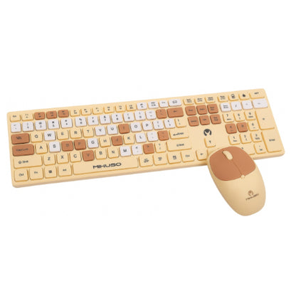 Kit Teclado Y Mouse Inalámbrico 2.4 Bluetooth Mikuso 78 Keys AMARILLO