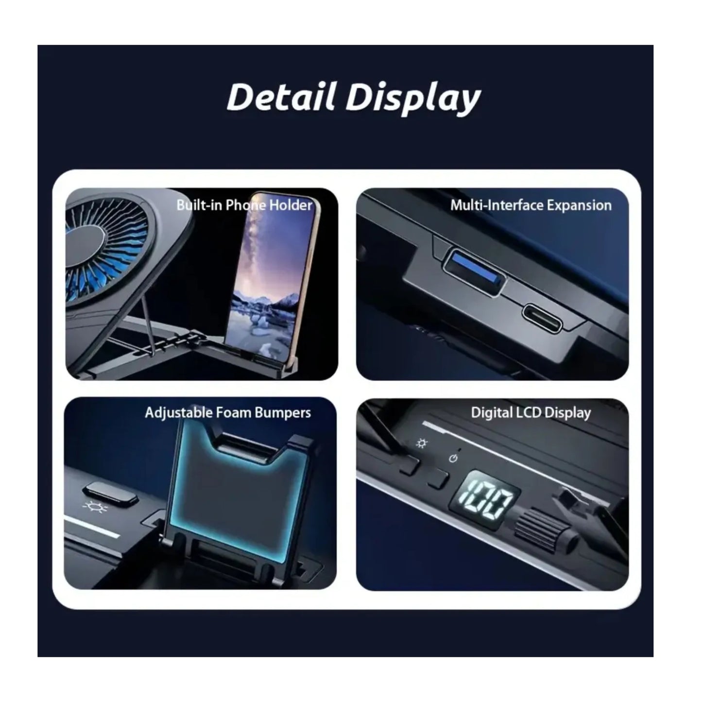 Base Soporte Refrigerante Portatil Rgb Jyr022 Placa De Cobre