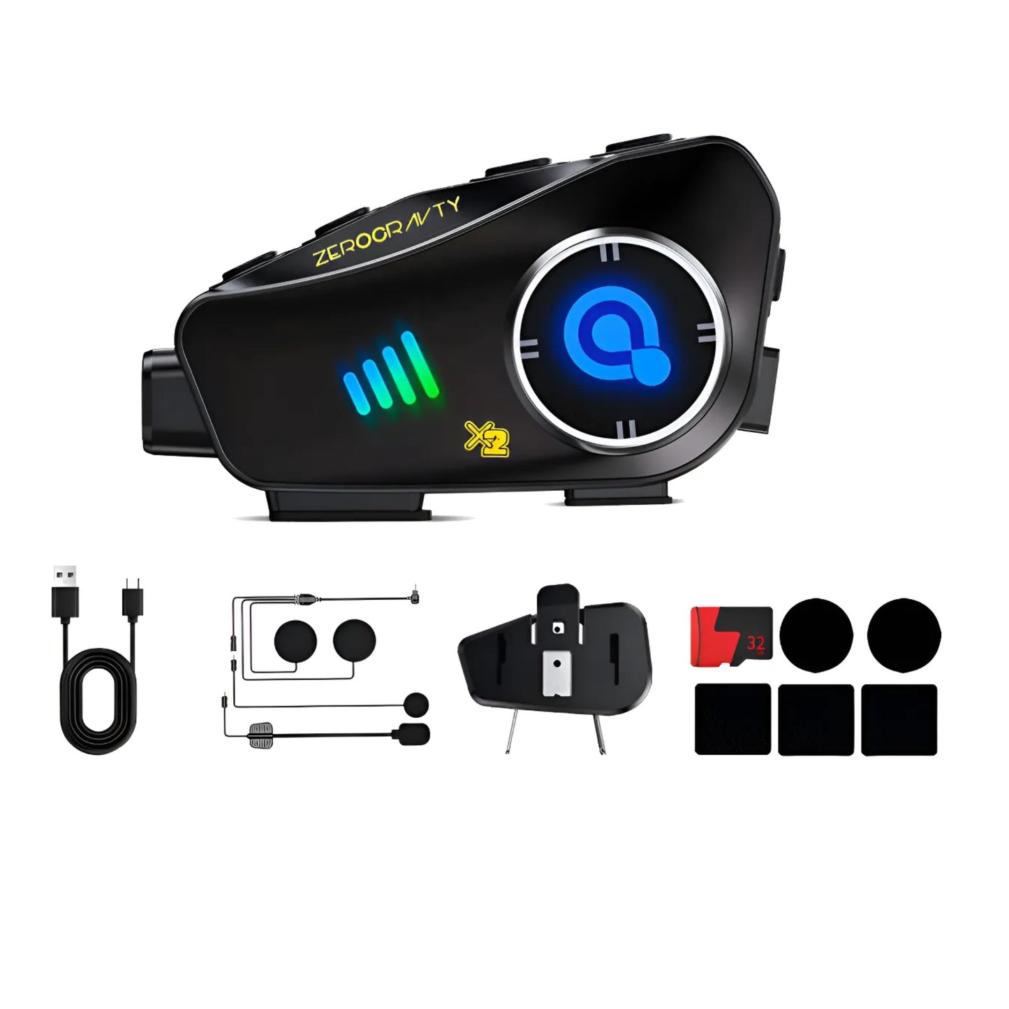 Intercomunicador Casco Moto Zerog Q28-2x Bt 5.0 Cámara 1080p