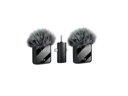 Micrófono De Solapa Doble Multireceptor 3en1 F11 Cortaviento