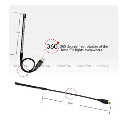 Lampara Led Tira 10 Leds Usb Para Lectura Noche Portatil Pc