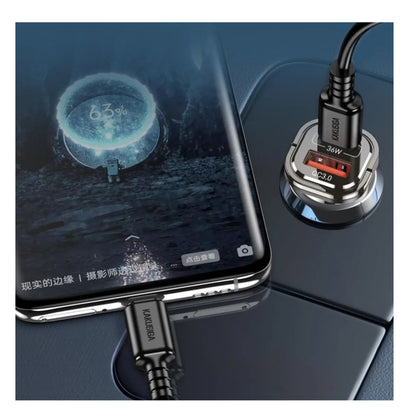 Cargador Para Carro Cenicero Rapida 12v 36w + Cable Kakusiga