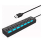 Hub Multipuerto Usb De 7 Puertos Alta Velocidad Con Switchs