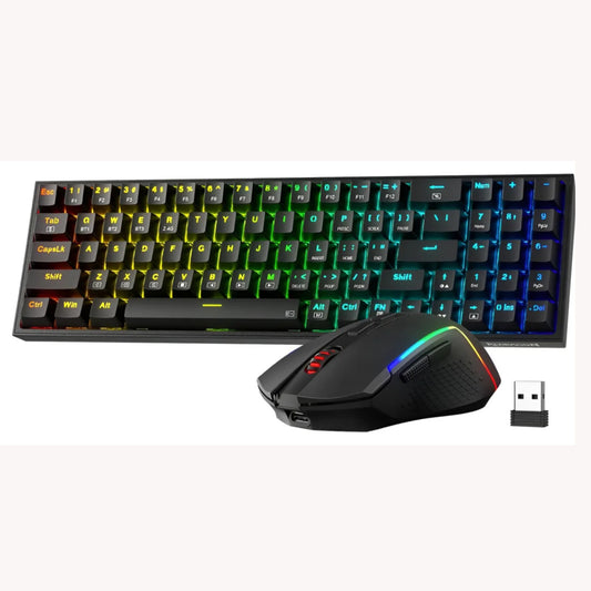 Combo Teclado Y Mouse Inalambrico Rgb Mecanico Redragon S136