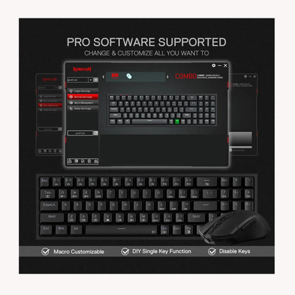 Combo Teclado Y Mouse Inalambrico Rgb Mecanico Redragon S136