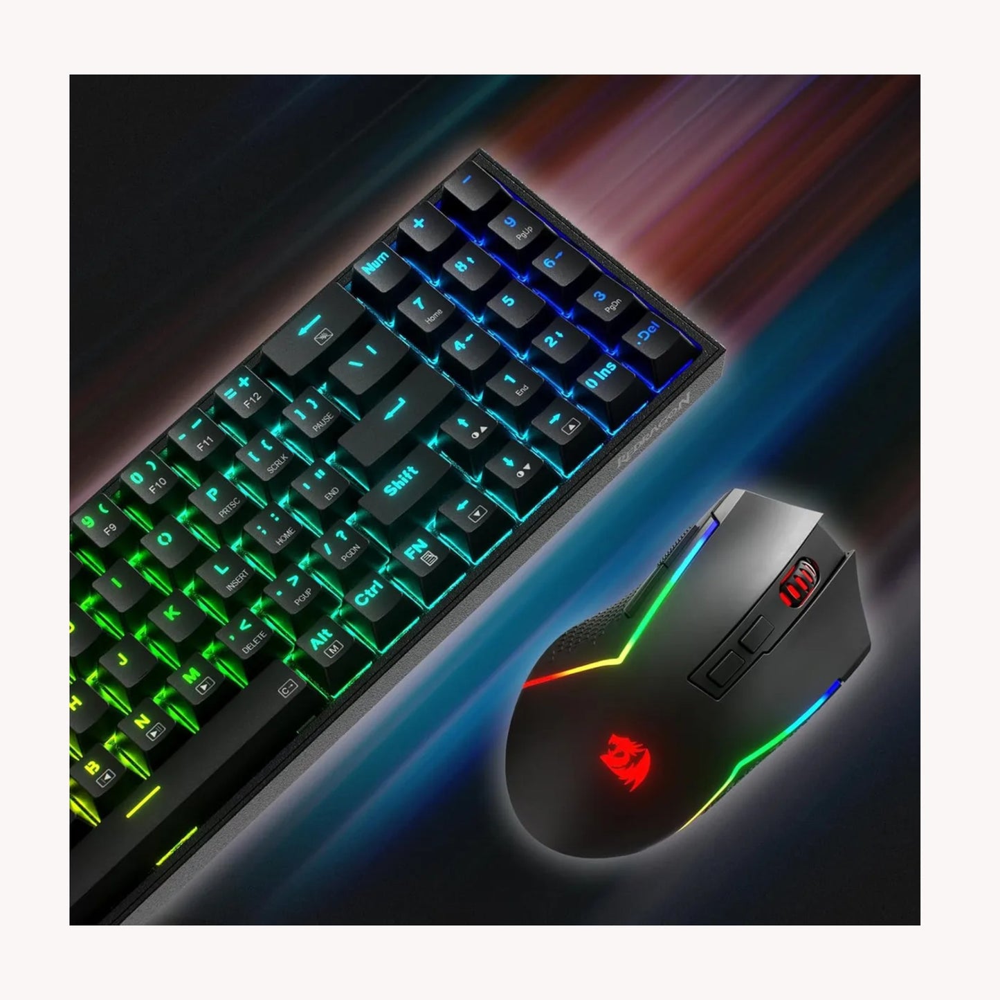 Combo Teclado Y Mouse Inalambrico Rgb Mecanico Redragon S136