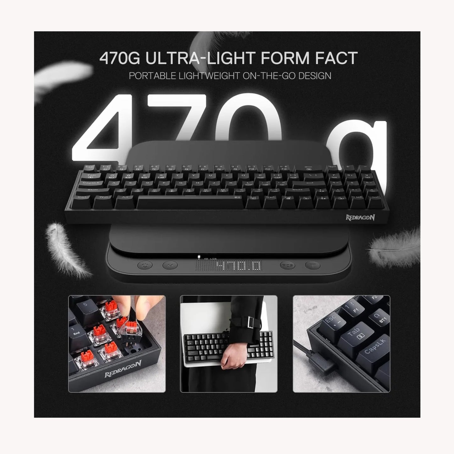 Combo Teclado Y Mouse Inalambrico Rgb Mecanico Redragon S136